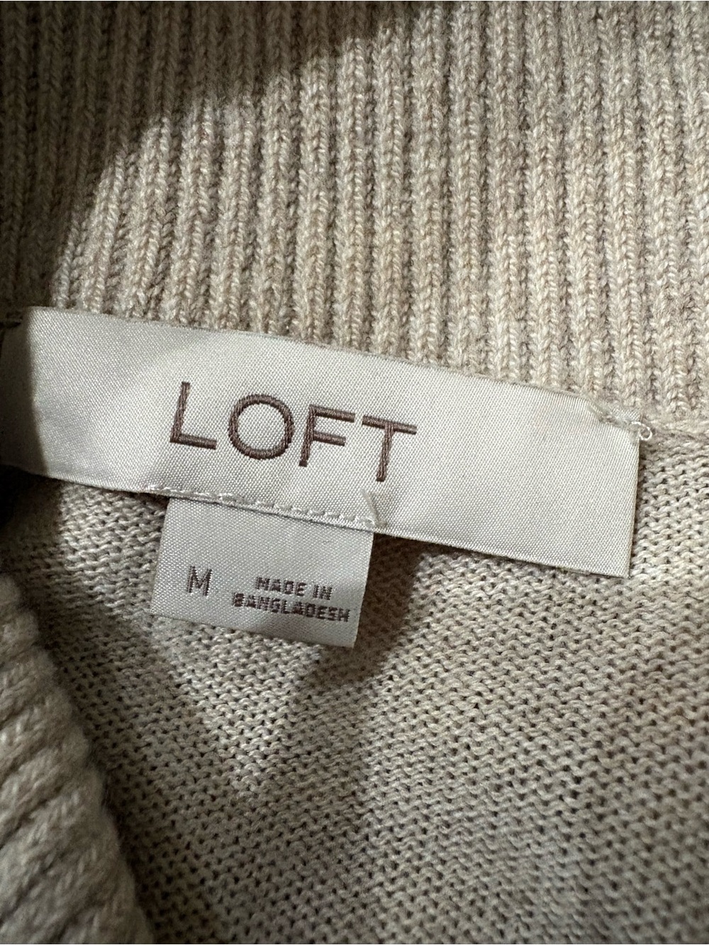 Loft Women's Turtleneck Tunic Sweater - Beige, size medium - Picture 8 of 9